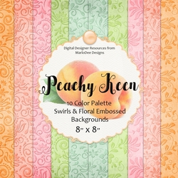 Peachy Keen - Color Palette 8x8 Pretty Embossed Backgrounds