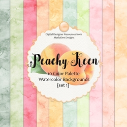 Peachy Keen - Color Palette 8x8 Watercolor Backgrounds {set 1}