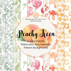 Peachy Keen - Color Palette Watercolor Pattern Backgrounds 