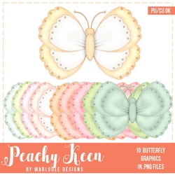 Peachy Keen - Color Palette Cute Butterfly Graphics
