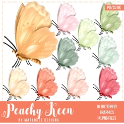 Peachy Keen - Color Palette Design Butterflies