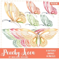 Peachy Keen - Color Palette Design Very Colorful Butterflies