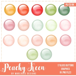 Peachy Keen - Brads - Buttons - Gems