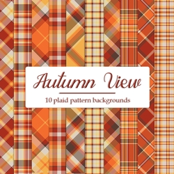 Autumn View - Color Palette 8x8 Plaid Tartan Backgrounds