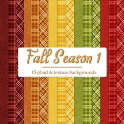 Fall Season Colors 1 - 8x8 Plaid & Texture Backgrounds