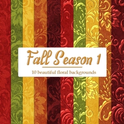 Fall Season Colors 1 - 8x8 Pretty Floral Pattern Backgrounds