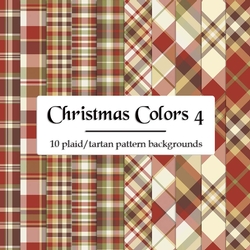 Christmas Colors 4 - 8x8 Plaid Tartan Backgrounds