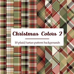 Christmas Colors 2 - 8x8 Plaid Tartan Backgrounds