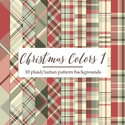 Christmas Colors 1 - 8x8 Plaid Tartan Backgrounds
