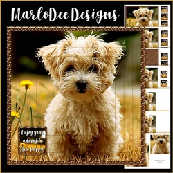 Maltese Puppy Square Layered Card Kit