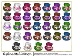 Top Hats with Little Bows Graphics (set 2)