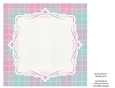 Blue, White & Pink Plaid Background with Pretty White Topper