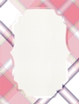 Purple, Green, Pink, White & Blue Plaid A4 size Background with Pretty White Topper