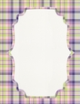 Purple, Green, Pink, White & Blue Plaid A4 size Background with Pretty White Topper