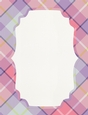 Purple, Green, Pink, White & Blue Plaid A4 size Background with Pretty White Topper