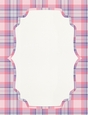 Purple, Pink, Blue & White Plaid A4 size Background with Pretty White Topper