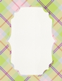 Green, Blue, Purple, Pink & White Plaid A4 size Background with Pretty White Topper
