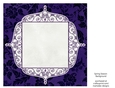 Pretty Dark Purple Floral 8x8 Background with White Topper