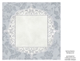 Pretty Light Blue Gray Floral 8x8 Background with White Topper