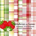 Strawberries in Season - Plaid A4 Backgrounds (set 2)