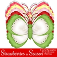 Strawberries in Season - Butterfly Graphics (set 2)