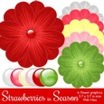 Strawberries in Season - Flower Graphics (set 2)