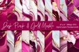 Dark Pink and Gold Marble Digital Papers, 8x8 Marble Backgrounds