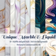 Unique Mix Colors Marble Digital Papers, 8x8 Marble Backgrounds 