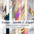 Unique Mix Colors Marble Digital Papers, 8x8 Marble Backgrounds