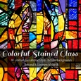 Stained Glass Abstract Digital Papers, 8x8 Glass Abstract Backgrounds