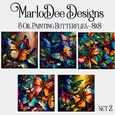 Beautiful 8x8 Oil Painting Butterfly Backgrounds