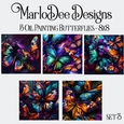 Beautiful 8x8 Oil Painting Butterfly Backgrounds