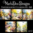 Watercolor Pretty Garden Gate 8x8 Backgrounds - set 2