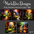 Oil Painting Style Fantasy 8x8 Backgrounds - set 1