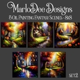 Oil Painting Style Fantasy 8x8 Backgrounds - set 2