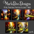Oil Painting Style Fantasy 8x8 Backgrounds - set 3