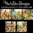 Watercolor Pretty Tulip Garden 8x8 Backgrounds