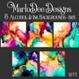 Colorful Alcohol & Ink Style 8c8 Backgrounds - set 1
