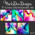 Colorful Alcohol & Ink Style 8c8 Backgrounds - set 2