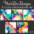 Colorful Alcohol & Ink Style 8c8 Backgrounds - set 3