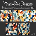 Watercolor Masculine Colors Geometric Style 8x8 Backgrounds - set 2