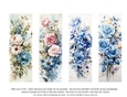 Vintage Floral 2x6 Bookmarks, 4 Floral Bookmarks s2