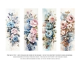 Vintage Floral 2x6 Bookmarks, 4 Floral Bookmarks s4
