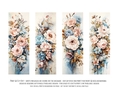 Vintage Floral 2x6 Bookmarks, 4 Floral Bookmarks s10