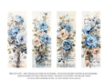 Vintage Floral 2x6 Bookmarks, 4 Floral Bookmarks s11