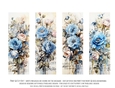 Vintage Floral 2x6 Bookmarks, 4 Floral Bookmarks s12