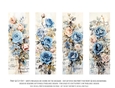Vintage Floral 2x6 Bookmarks, 4 Floral Bookmarks s13