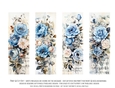 Vintage Floral 2x6 Bookmarks, 4 Floral Bookmarks s15