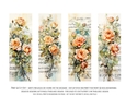 Vintage Floral 2x6 Bookmarks, 4 Floral Bookmarks s18