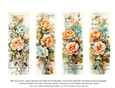 Vintage Floral 2x6 Bookmarks, 4 Floral Bookmarks s19